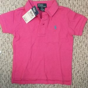 Hot pink baby girls short sleeve Polo shirt